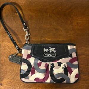Coach Wristlet with Black and Purple Accents